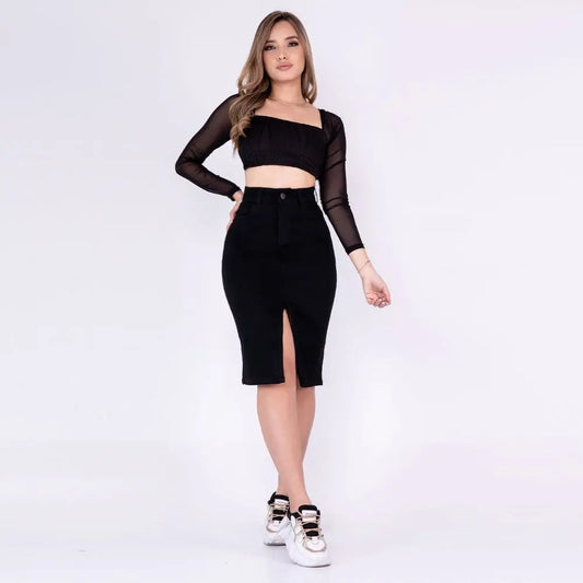 FALDA LARGA NEGRO 2425